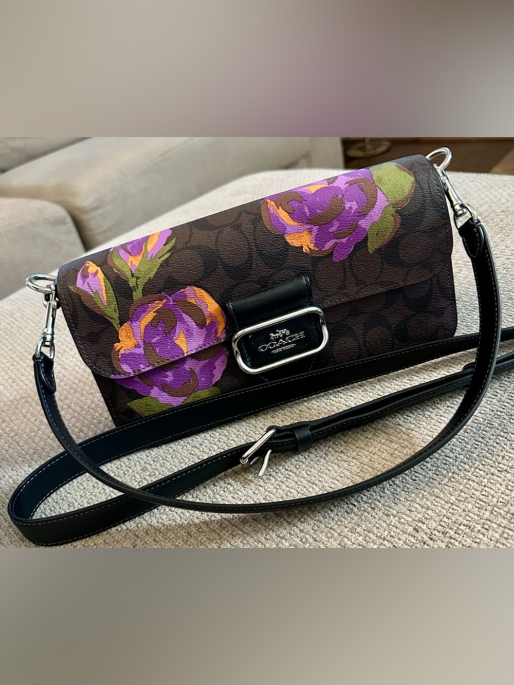 Coach Morgan Shoulder Bag In Signature Canvas With Rose Print CL459 - Picture 3 of 8